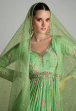 Scarlet - pista green chinon anarkali