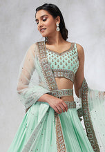 Mint green georgette Lehenga