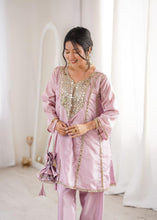 Baby pink mirror work co ord set (FREE BAG)