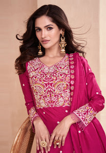 Magenta sharara suit