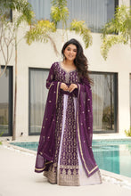 Two coloured panelled anarkali