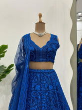 Royal blue sequinned partywear Lehenga