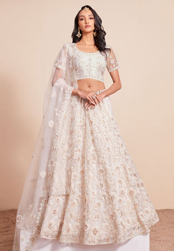 Oreya vol 2 - off white net Lehenga