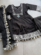 Mirror collection - black silk anarkali suit