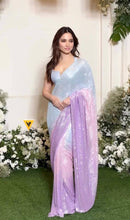 Purple sublime sky sequinned saree