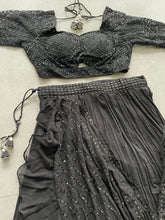 Boutique collection -  black flared and ruffle Lehenga