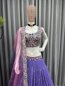 Purple sequins Lehenga