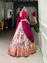 Dola silk readymade floral print Lehenga in pink
