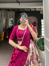 Dola silk readymade floral print Lehenga in pink