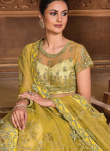 Yellow and silver super soft net lehenga