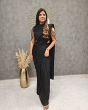 Unusual reception Black saree