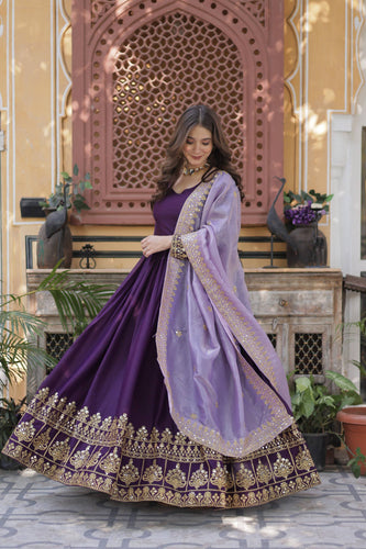 Purple gergette gown