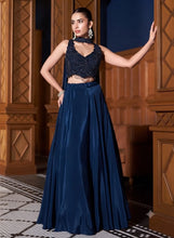 Midnight blue simple and elegant lehenga