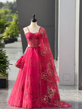 Corset style readymade red Lehenga