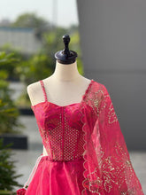 Corset style readymade red Lehenga