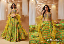 Boutique collection - bright abstract Lehenga with ruffle dupatta
