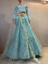 Aqua pastel thread work Lehenga