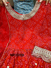 Niks collection - red georgette bandhani (plus size too)