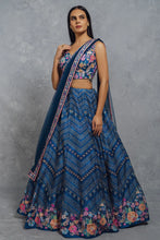 Boutique collection - blue digital floral Lehenga