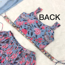 Blue floral readymade Lehenga