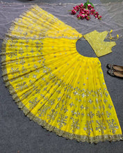 Stunning yellow sequins embroidered Lehenga
