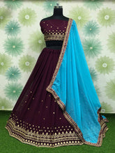 Bridesmaids - Lehengas with sky blue dupatta - colours available