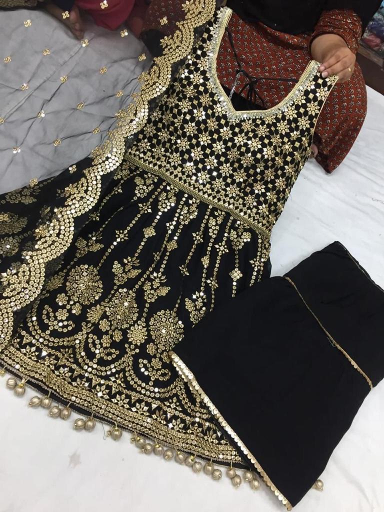 Black and gold evening frock style sharara