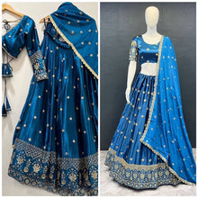 Royal Blue silk Lehenga