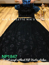 Black partywear sequinned Lehenga - simple and elegant