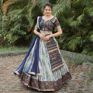 Traditional royal blue Lehenga choli - readymade