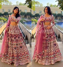 Yankita Kapoor inspired dark pink thread work Lehenga