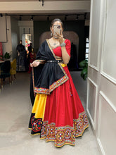 Colourful fusion with traditional gamthi work pure cotton readymade Lehenga
