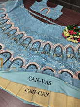 Bollywood inspired sky blue chine sequins Lehenga