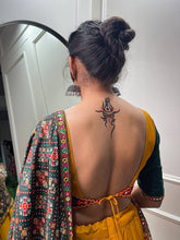 Yellow gamthi work pure cotton readymade Lehenga