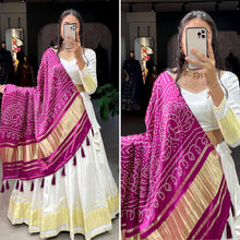 Traditional Pure gaji silk Lehenga in white