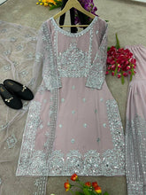 Dusty pink silver work palazzo - Readymade