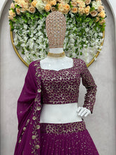 Partywear ombré effect magenta Lehenga