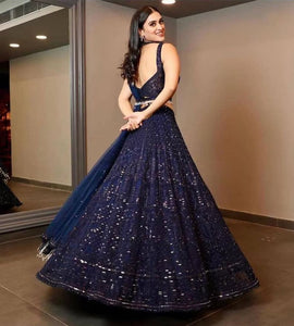 Partywear midnight blue Lehenga