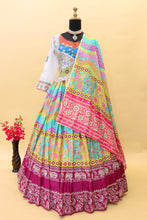 Pastel multi coloured butter silk Lehenga (long top possible)