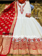 Niks collection - cotton gown with banarasi dupatta (also plus size)