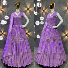 Stunning orchid purple and gold sequins Lehenga