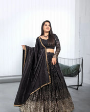 Partywear ombré effect black Lehenga