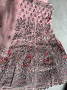 Oreya collection - pink soft net peacock Lehenga