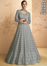 Janisha - dori work silvery grey anarkali (UK SIZE 16)