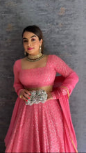 Barbie pink lucknowi Lehenga
