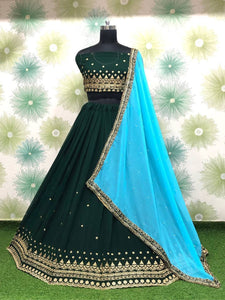 Bridesmaids - Lehengas with sky blue dupatta - colours available