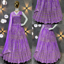Stunning orchid purple and gold sequins Lehenga