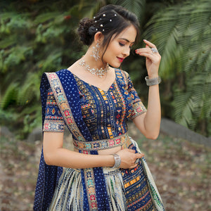 Traditional royal blue Lehenga choli - readymade