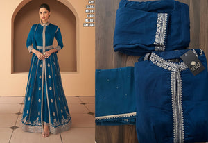 Janisha readymade - gorgeous blue anarkali trouser style
