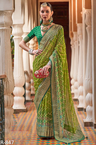 Classic saree - georgette bandhani saree